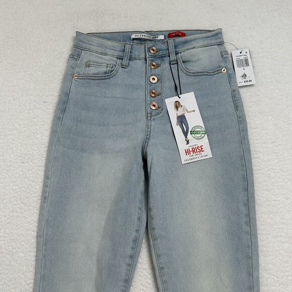 Celebrity Pink Women's Button Fly High Rise Spice Skinny Denim Jeans Size 27 NWT - Picture 3 of 11